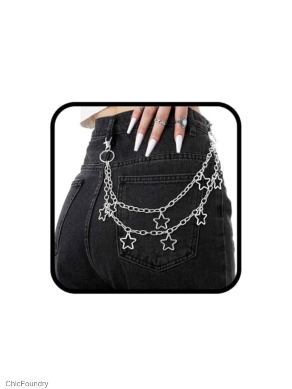 Layered Star Pants Chain Punk Wallet Chain Acrylic Keychain Trouser Waist Chain